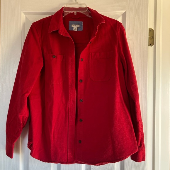L.L. Bean Tops - L.L. Bean women’s Red Button-Up flannel shirt